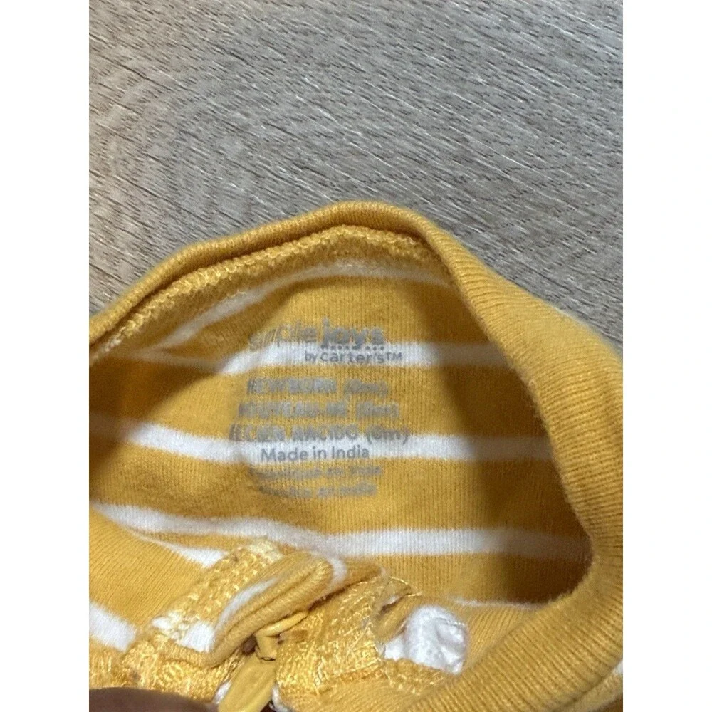 Simple Joys Carters Newborn Footed Sleeper Lot 2pc Yellow Gray Dino NB